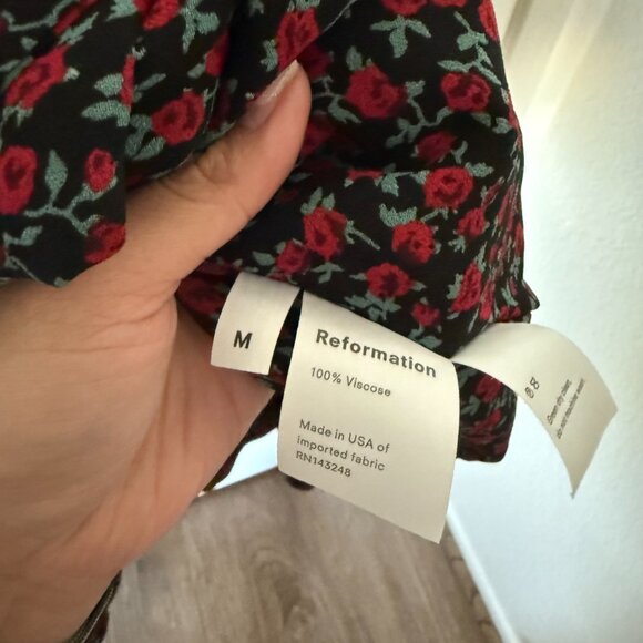 Reformation Brooke Rose Print Wrap Mini Dress M - Picture 6 of 7